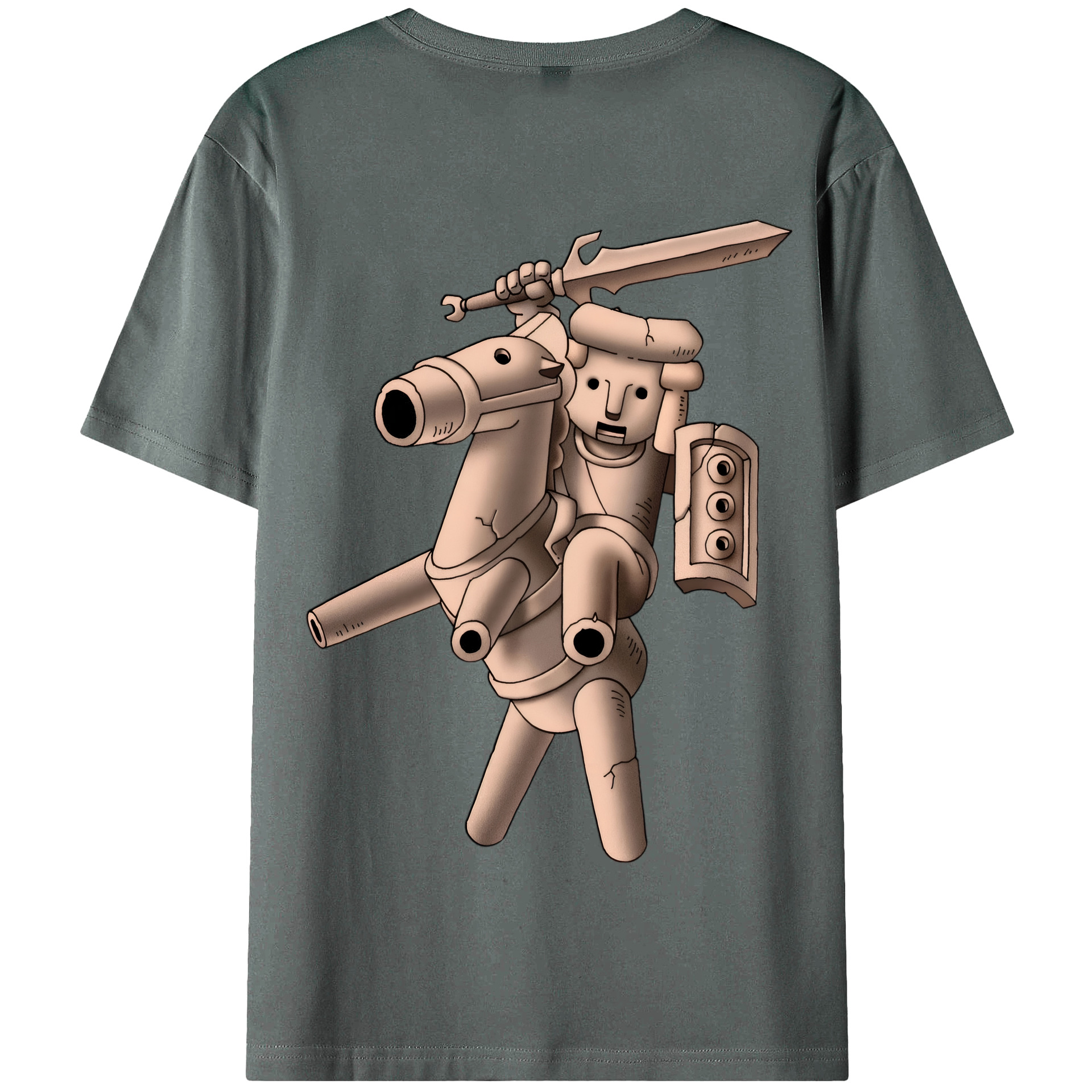 （画像用） ドラゴンクエスト Doragon Kuesuto Dragon Quest 綿100％半袖Tシャツ（背面プリント）